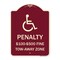 Signmission Penalty $100 $500 Fine Tow-Away Zone Heavy-Gauge Aluminum Sign, 24" x 18", BU-1824-23330 A-DES-BU-1824-23330 - alternate 1